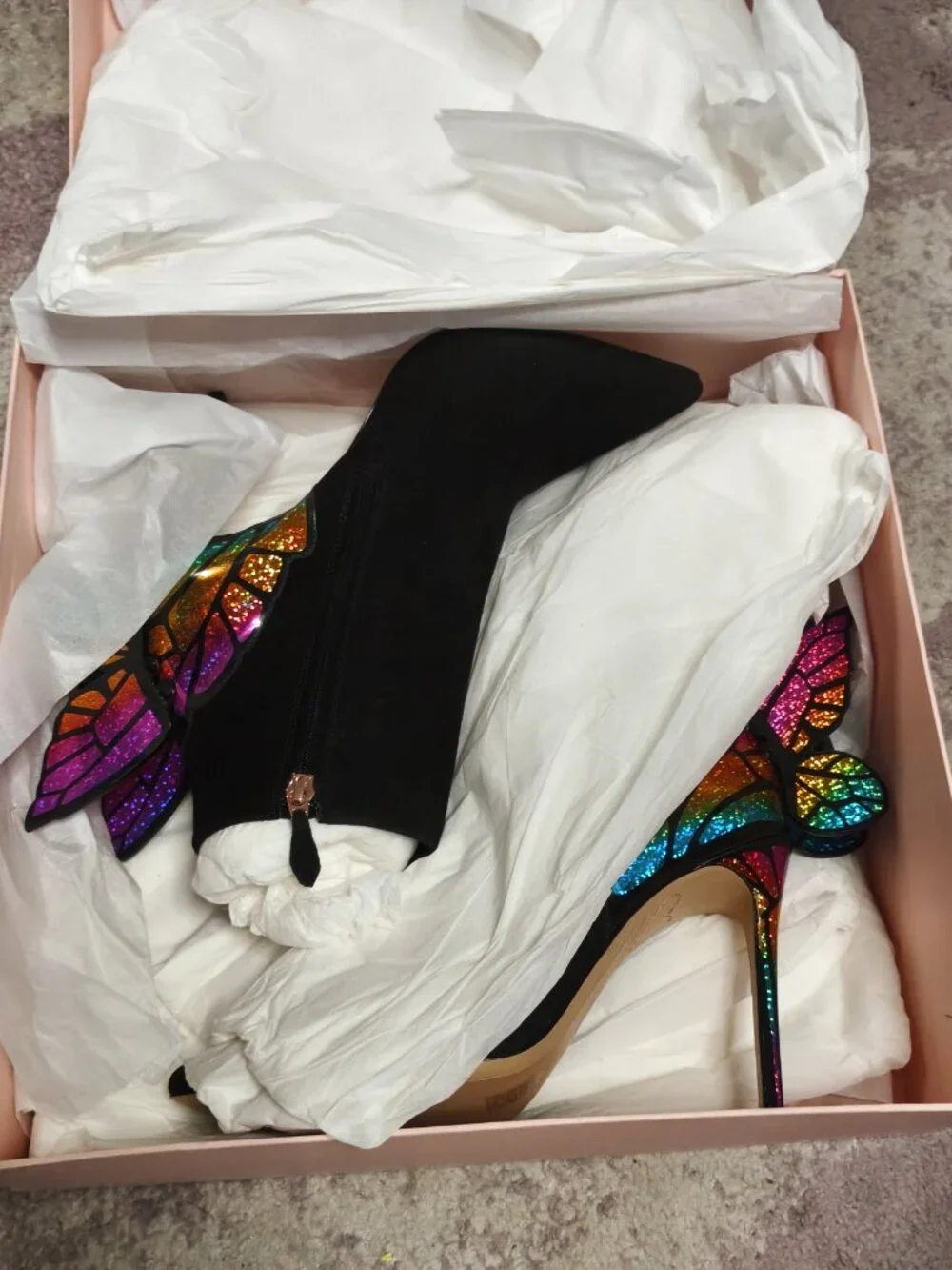 Sophia Webster Rainbow butterfly ankle boots NWT